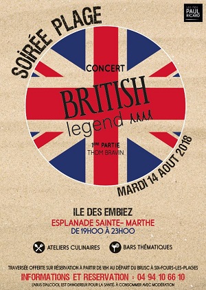 concert de British Legend pour soiree Plage sur Les Embiez