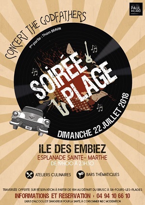 affiche des soirées plage sur l'île des embiez